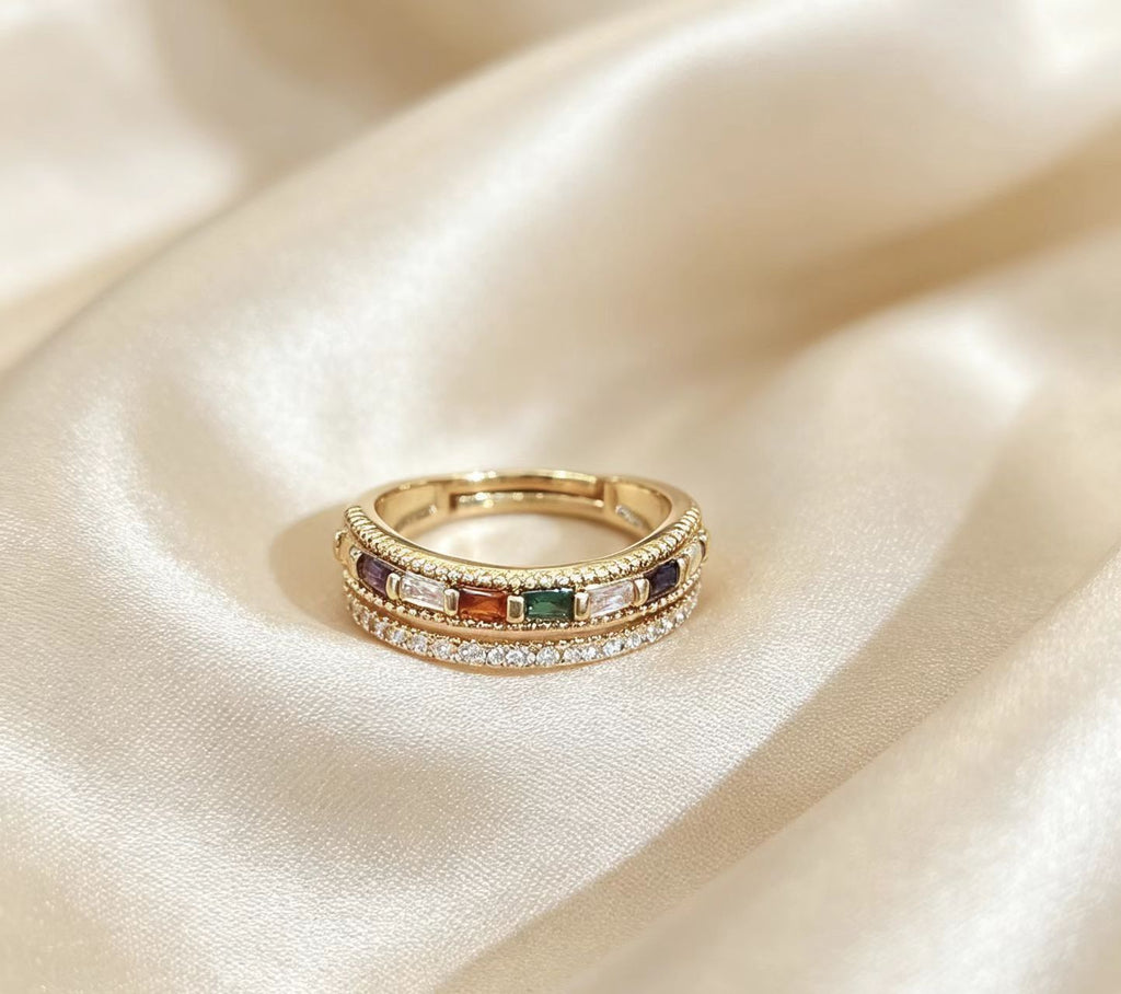 Elegant Gold-plated Double-layer Ring Vera Lux