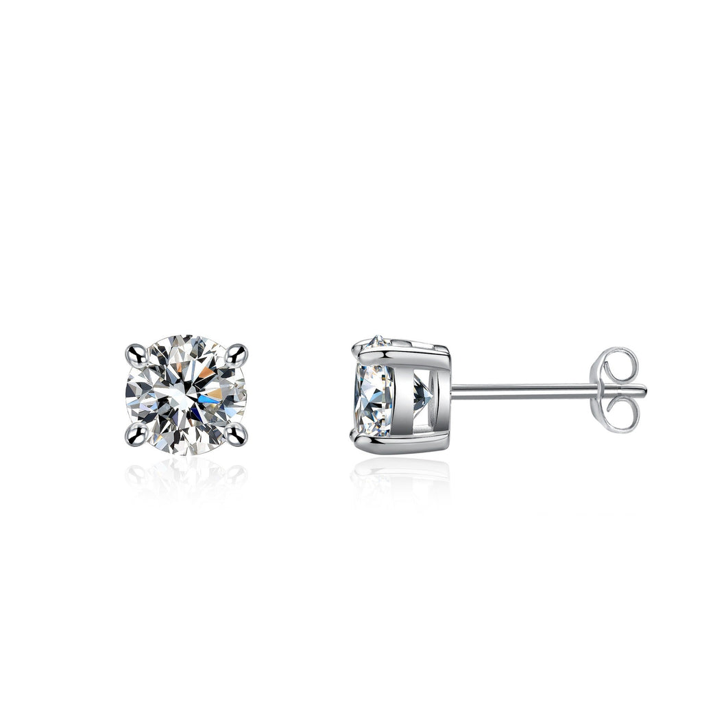 s925 sterling silver four-claw inlaid moissanite earrings Vera Lux