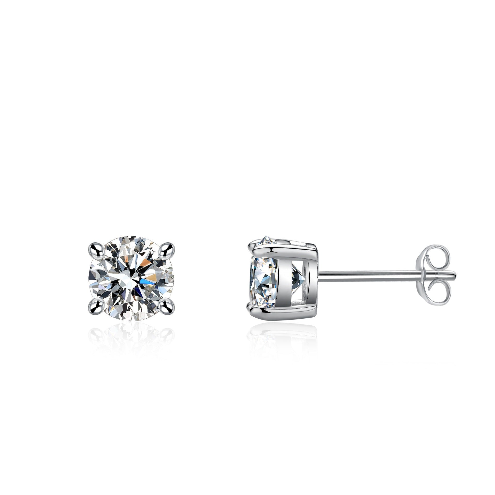 s925 sterling silver four-claw inlaid moissanite earrings Vera Lux