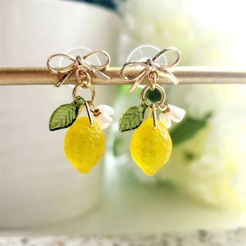 Chinese Advanced Color Creative Plant Pendant Earrings Vera Lux