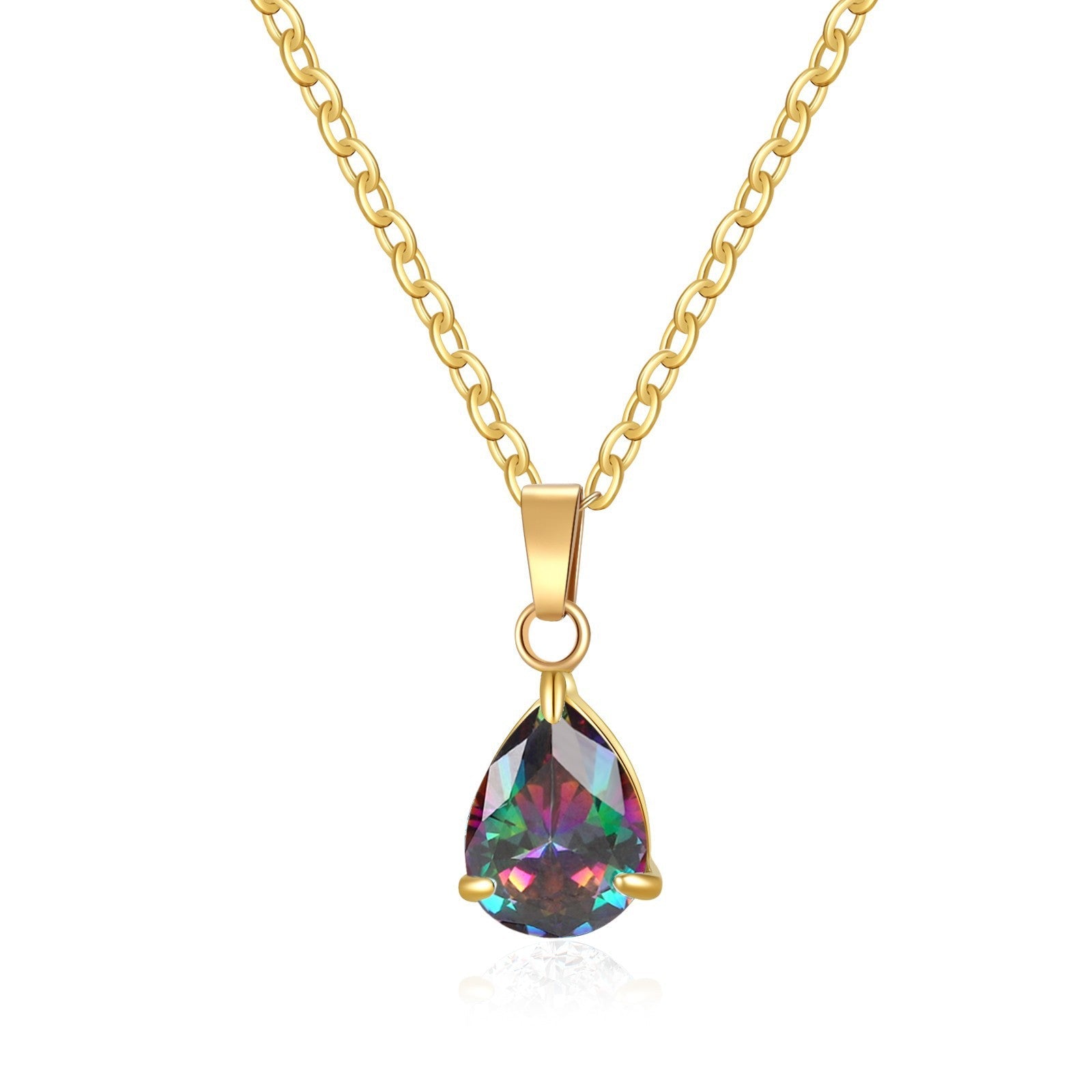 3A Water Drop Zircon Small Pendant Solitaire Pear-Shaped Zircon Womens Clavicle Chain Vera Lux