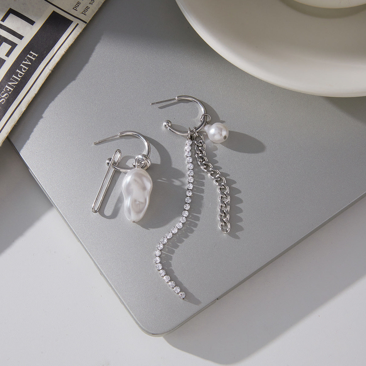Pearl Tassel Stainless Steel Earrings Vera Lux