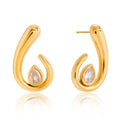 18K gold teardrop-shaped cubic zirconia stud earrings Vera Lux
