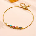 Retro colorful round smiley face interlocking titanium steel bracelet Vera Lux