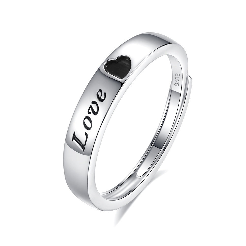 S925 sterling silver LOVE couple ring Vera Lux