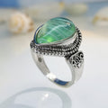 Retro Minimalist Gemstone-Inlaid Womens Ring Vera Lux
