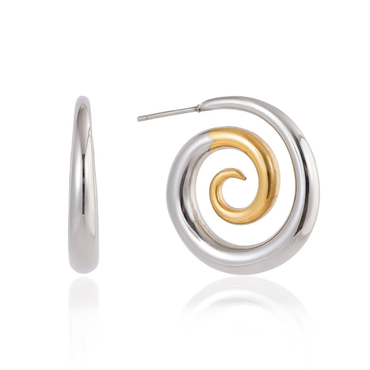 18K gold-plated threaded titanium steel earrings Vera Lux