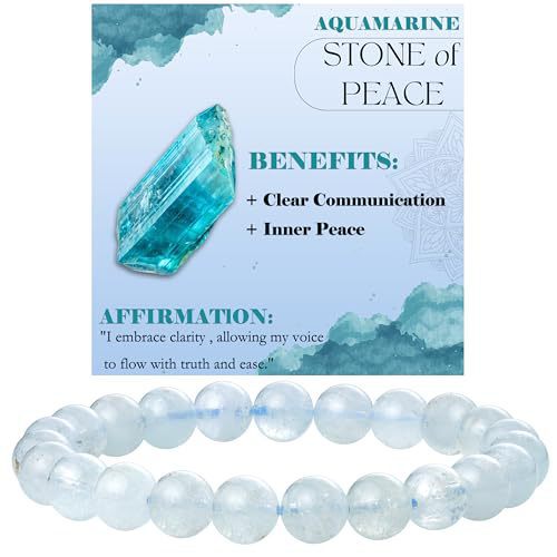 8mm Natural Stone Bead Bracelet White Turquoise Vera Lux