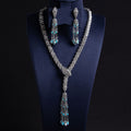 Serpentine Tassel Necklace with Diamonds and Zirconia Vera Lux