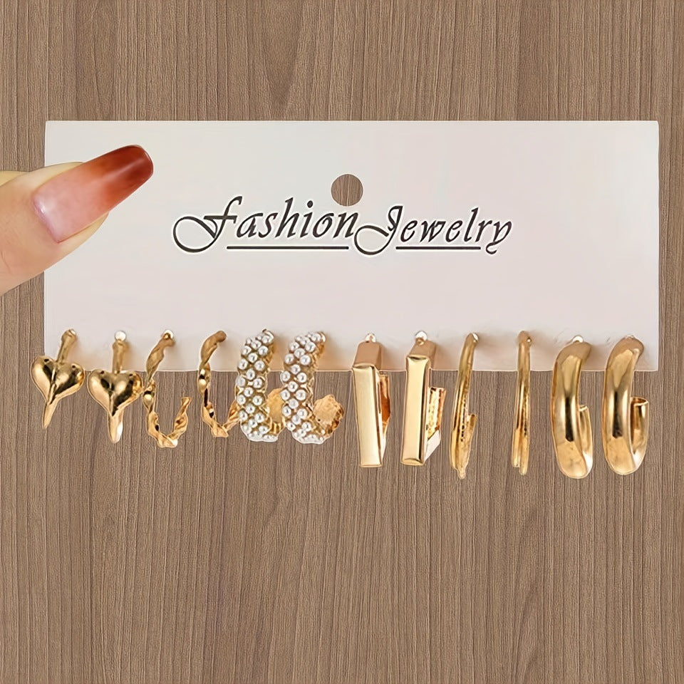 Metal Square Geometry Women's Earrings Suit Vera Lux