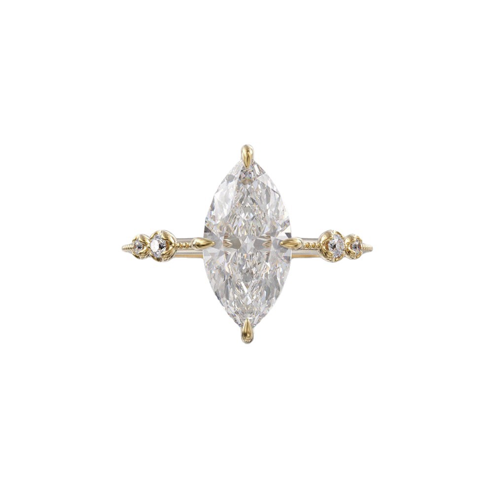 Classic Four-claw Hand-set Marquise-cut Zircon Ring For Women Vera Lux