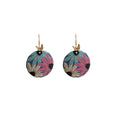 Real Gold-Plated Round Geometric Statement Earrings With Butterflies And Flowers Vera Lux