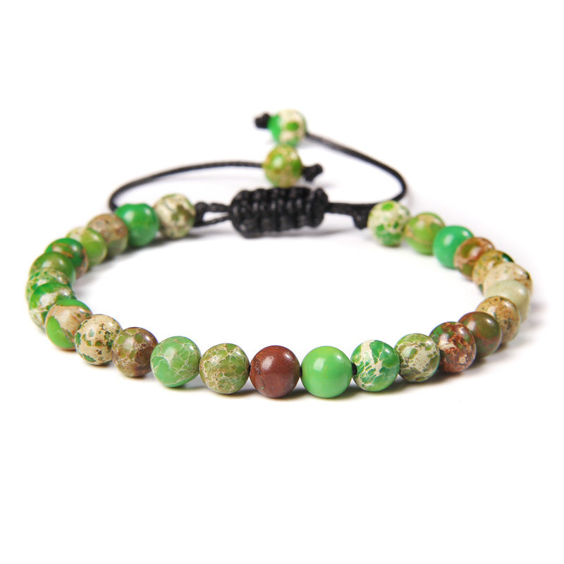 6mm Natural Stone Beads Womens Bracelet Yoga Energy Sports Vera Lux