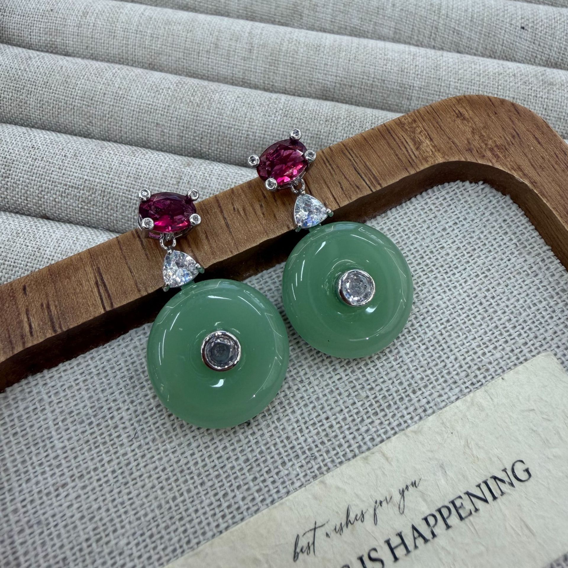 New Chinese-style Peace Pendant Traditional Chinese Style Zircon-Embellished Earrings Vera Lux