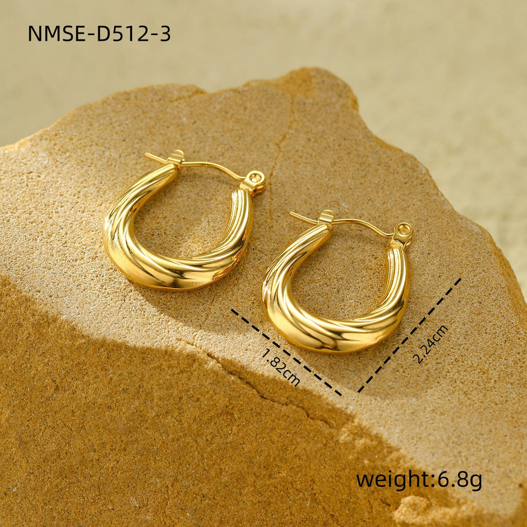 New Textured Titanium Steel Earrings Vera Lux