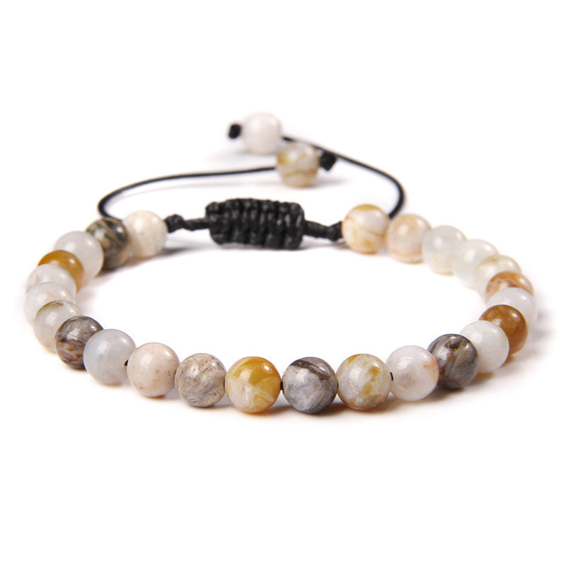 6mm Natural Stone Beads Womens Bracelet Yoga Energy Sports Vera Lux
