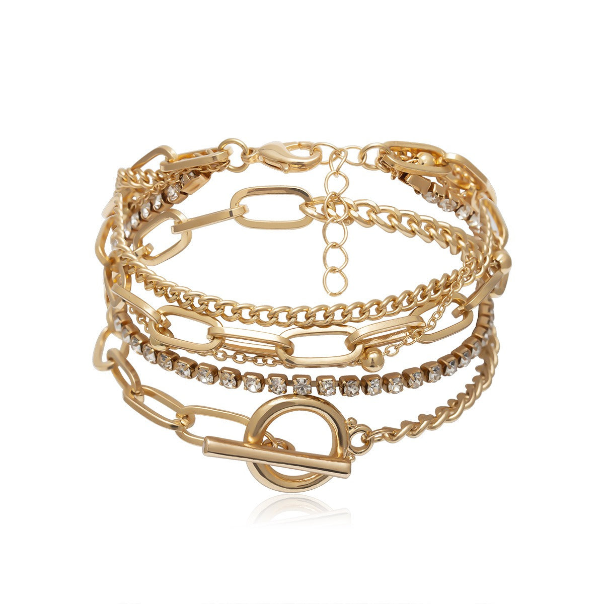 Creative Mix and Match Diamond Round Bead Multi-layer Bracelet Vera Lux