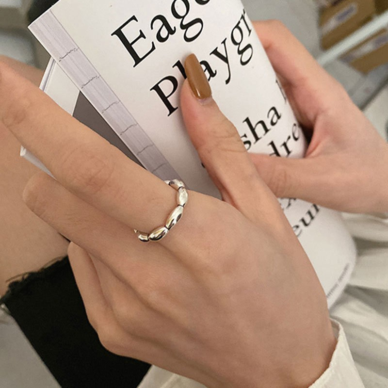 925 Sterling Silver Irregular Stackable Rings For Women, Minimalist INS Style, Non Tarnish & Versatile Band Rings Vera Lux