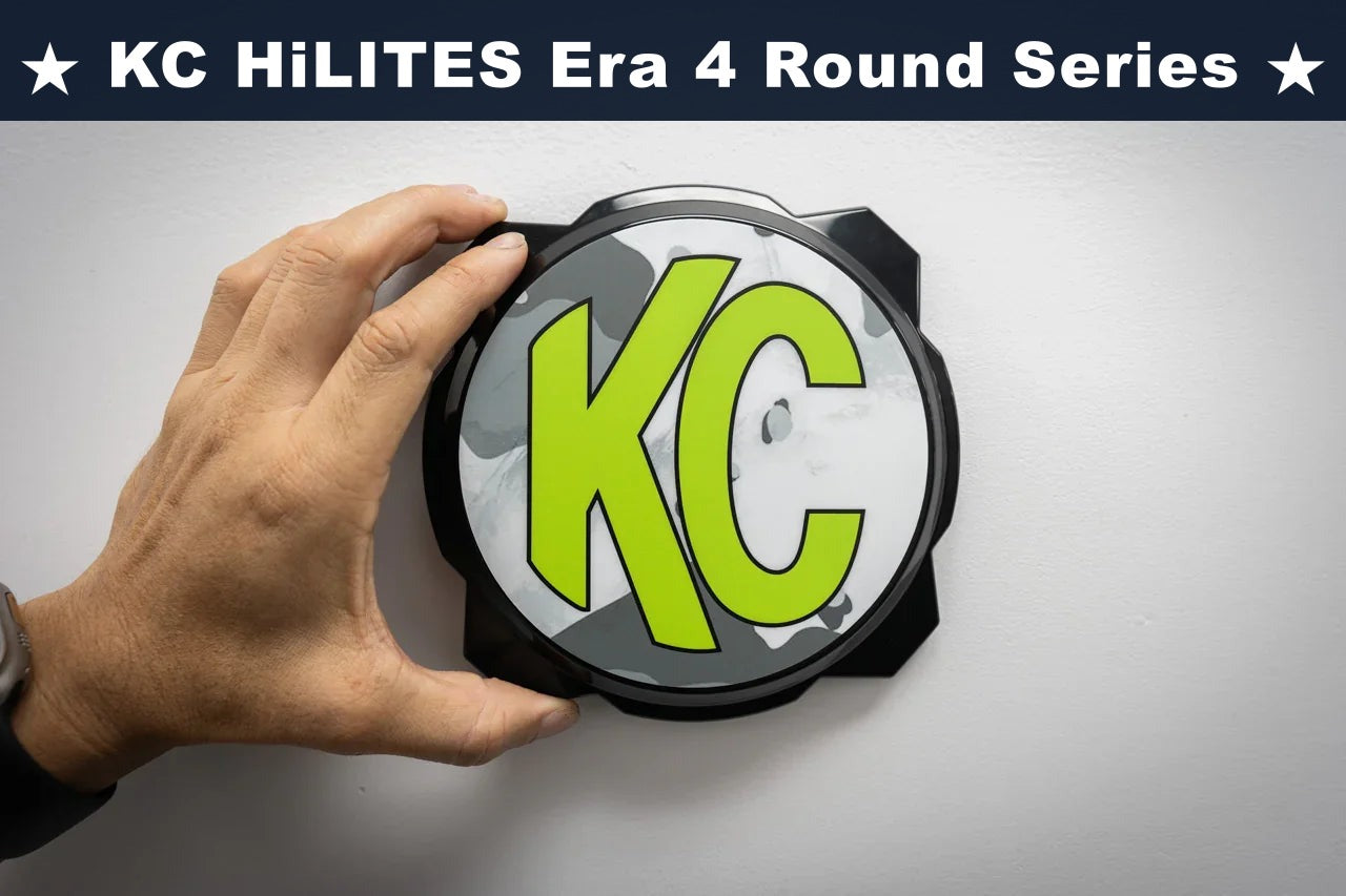 KC HiLITES Era 4 ROUND Series Light Cover Overlays - Universal StickerFab