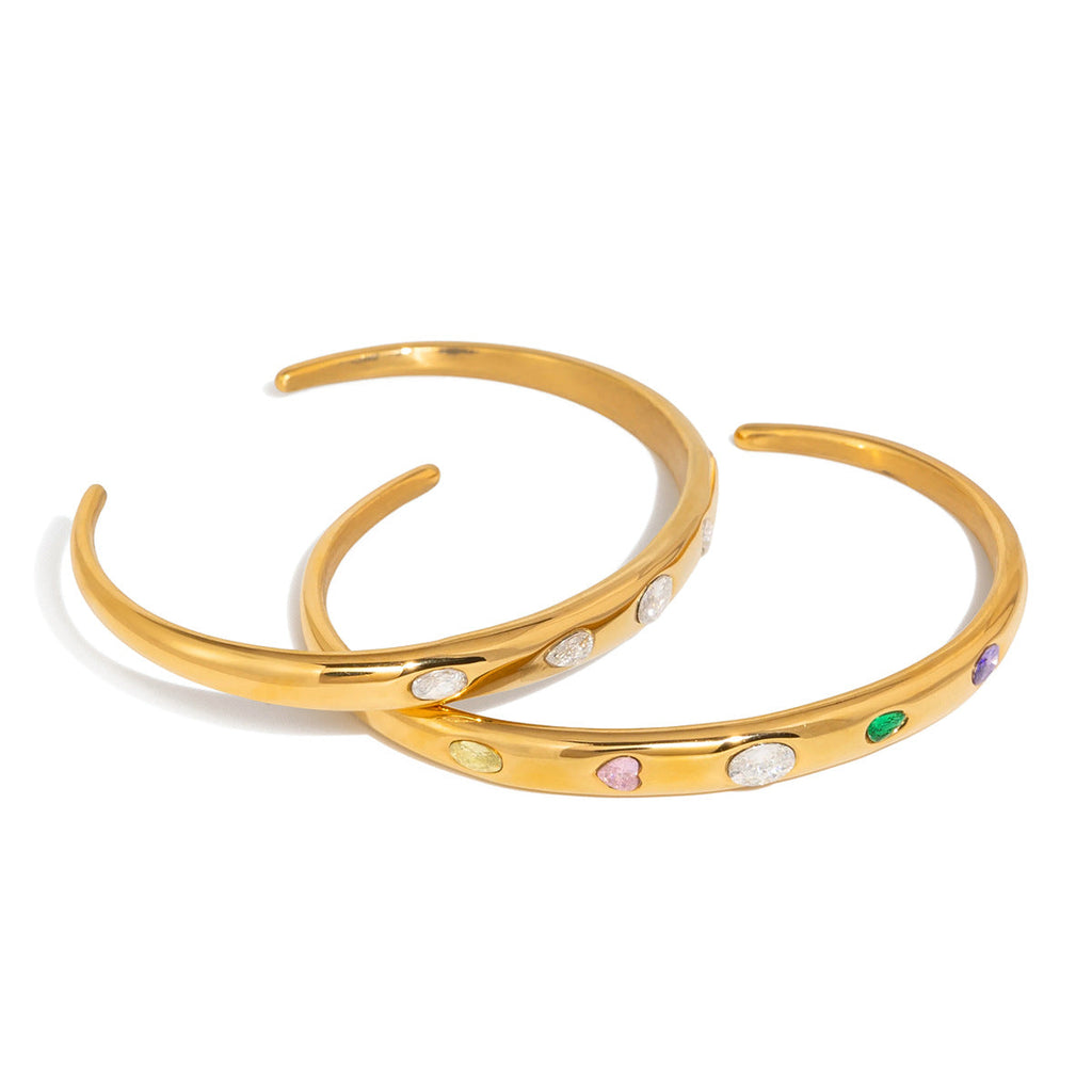 Colorful Zircon Open Bangle Collection Vera Lux