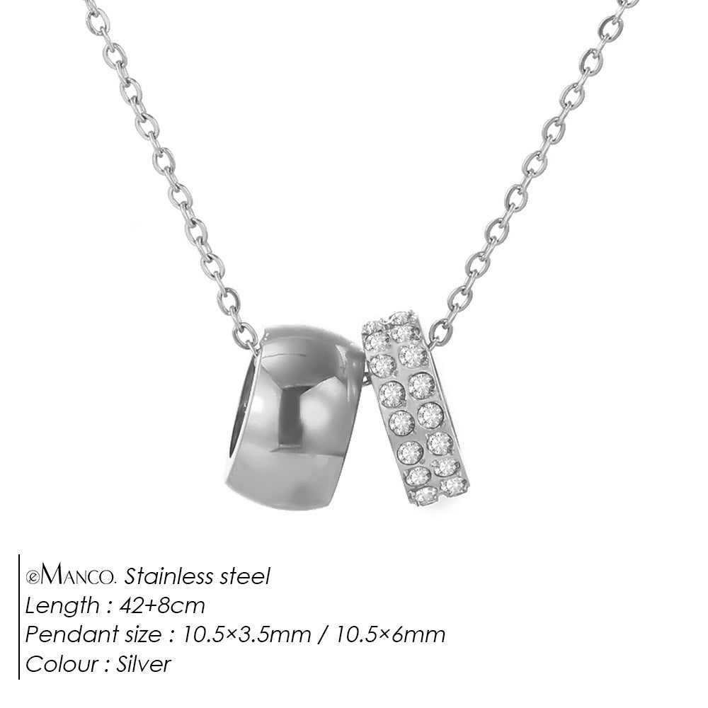 14k Wide-Frame Round Hoop Dual-Pendant Versatile Necklace Vera Lux