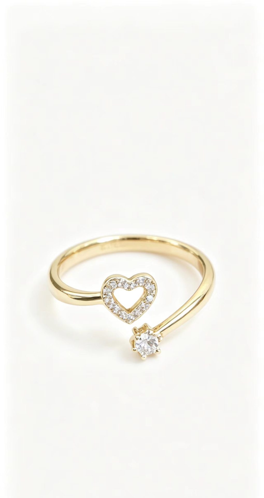 Personalized Open-heart Single-stone Ring For Women Vera Lux