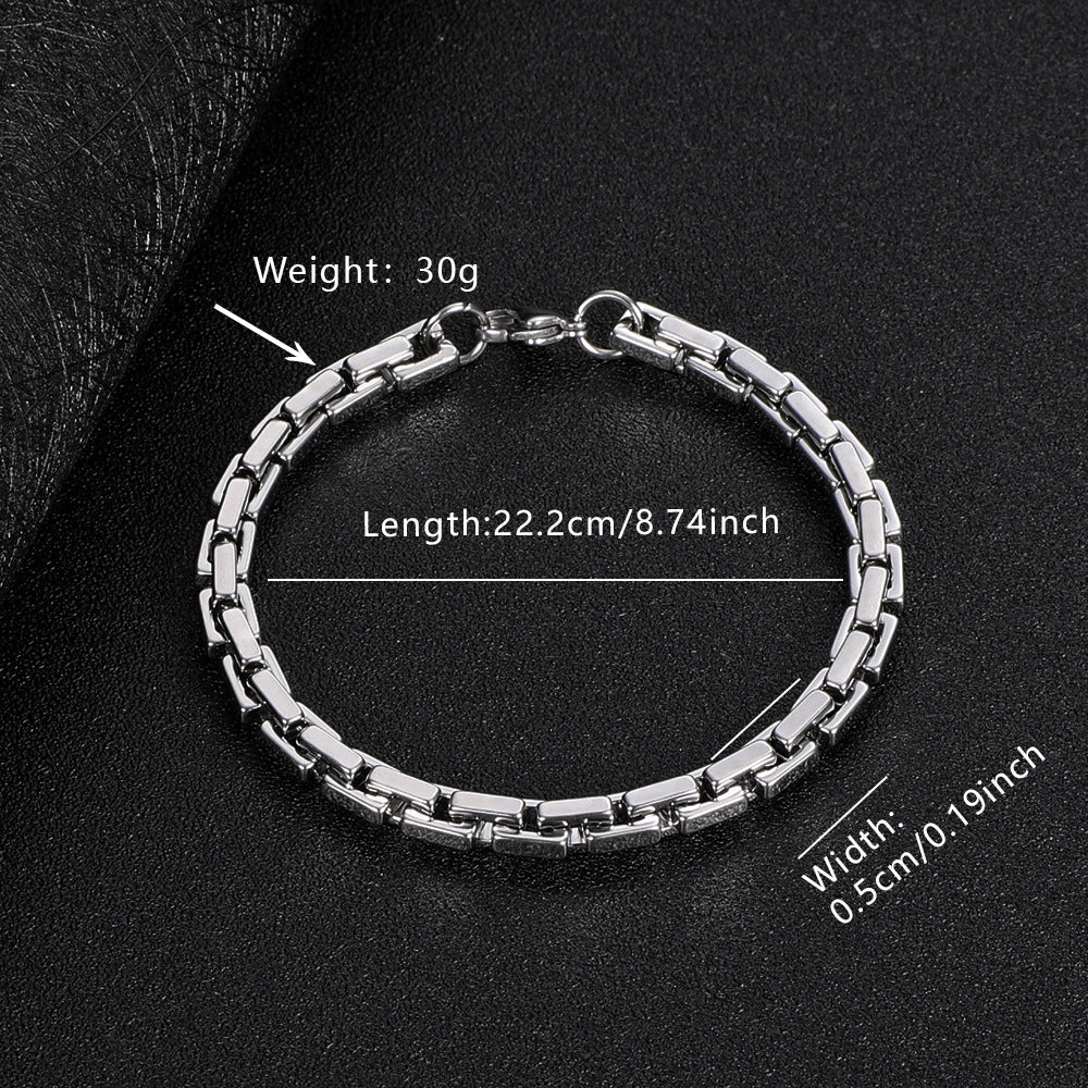 Hot Sale Men Cuban Link Bracelet, Bold Hip Hop Punk Titanium Steel Hand Jewelry Vera Lux
