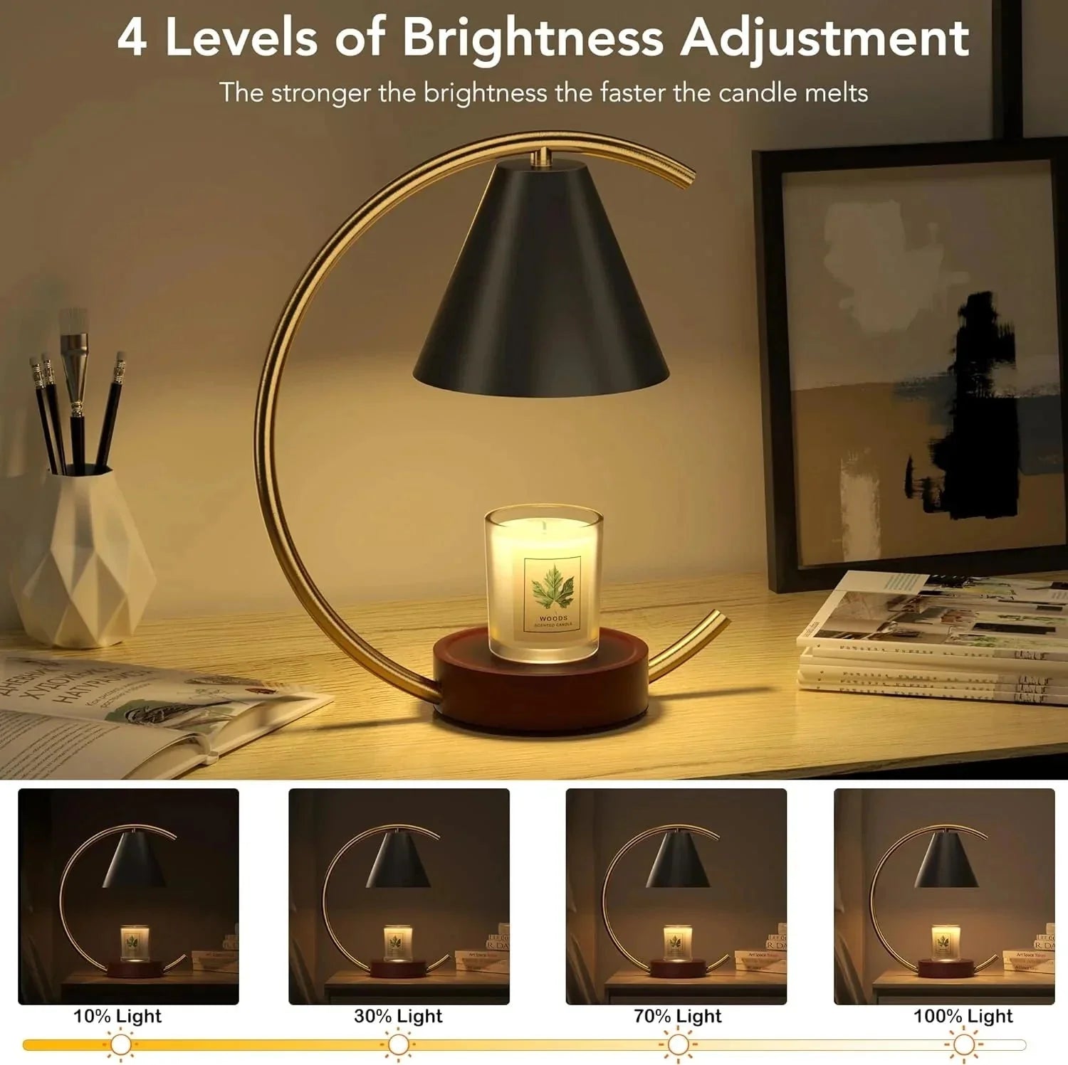 Dimmable Candle Warmer Lamp – Efficient, Flame-Free Fragrance My Store