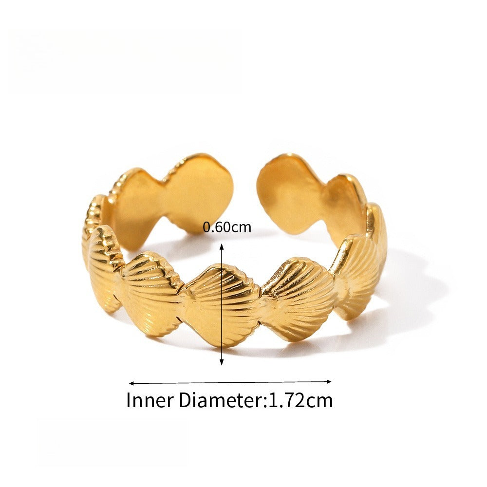 Starfish Shell Titanium Steel Ring Vera Lux