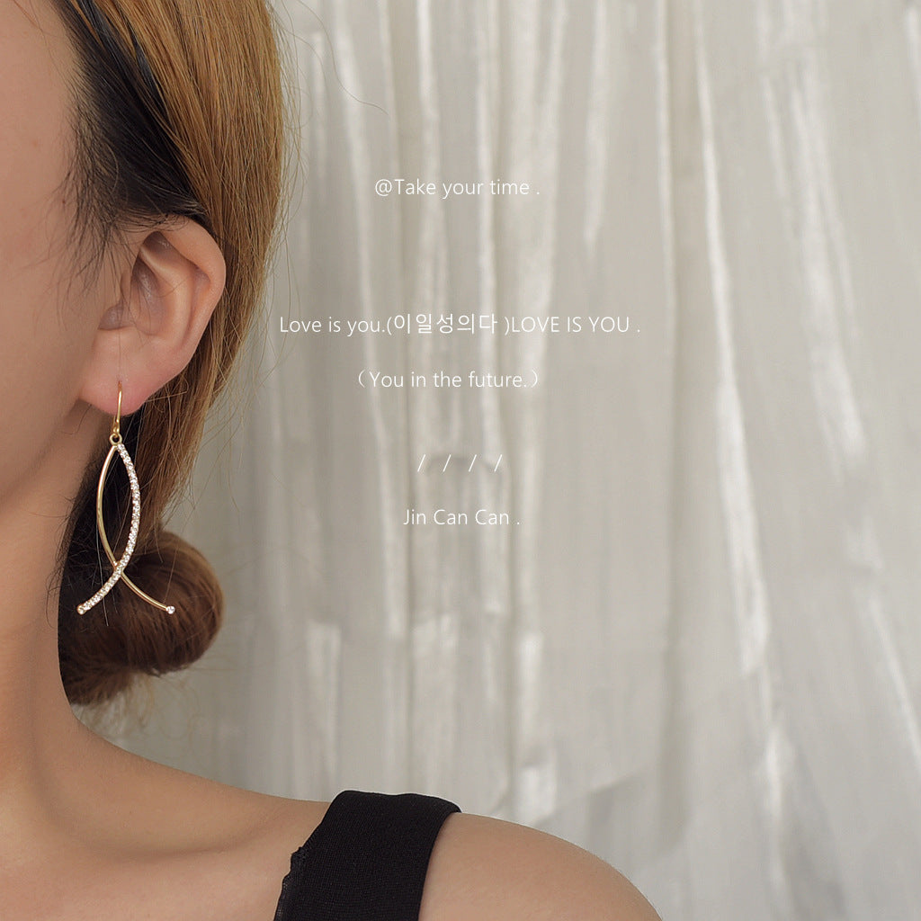 Fresh And Sweet Zircon-inlaid Cross-style Earrings Vera Lux
