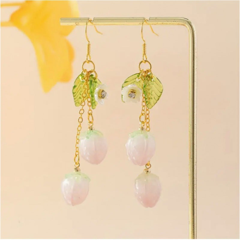Chinese Advanced Color Creative Plant Pendant Earrings Vera Lux