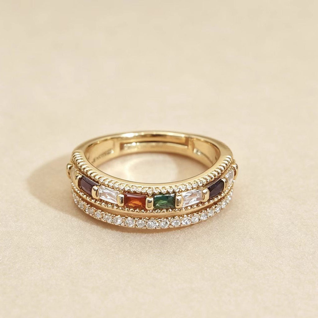 Elegant Gold-plated Double-layer Ring Vera Lux