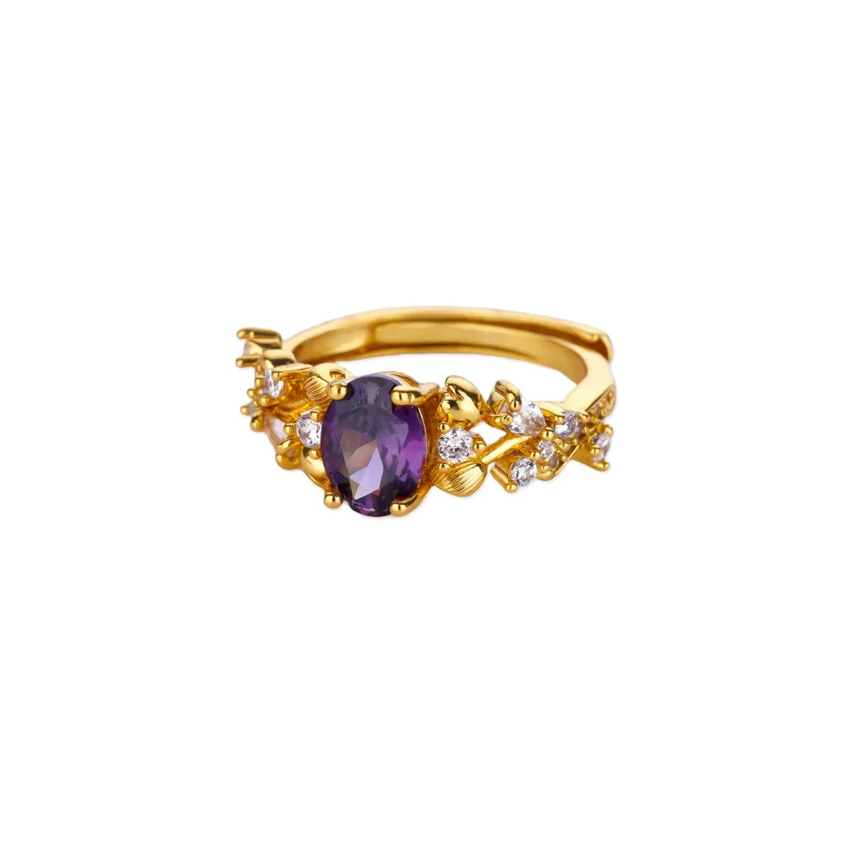 18k Gold-plated Ring, Niche And Unique, With Diamond Setting Vera Lux