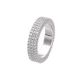 Three Layer Full Pave Shiny Zircon Ring, European Fashion Engagement Band & Midi Ring Vera Lux