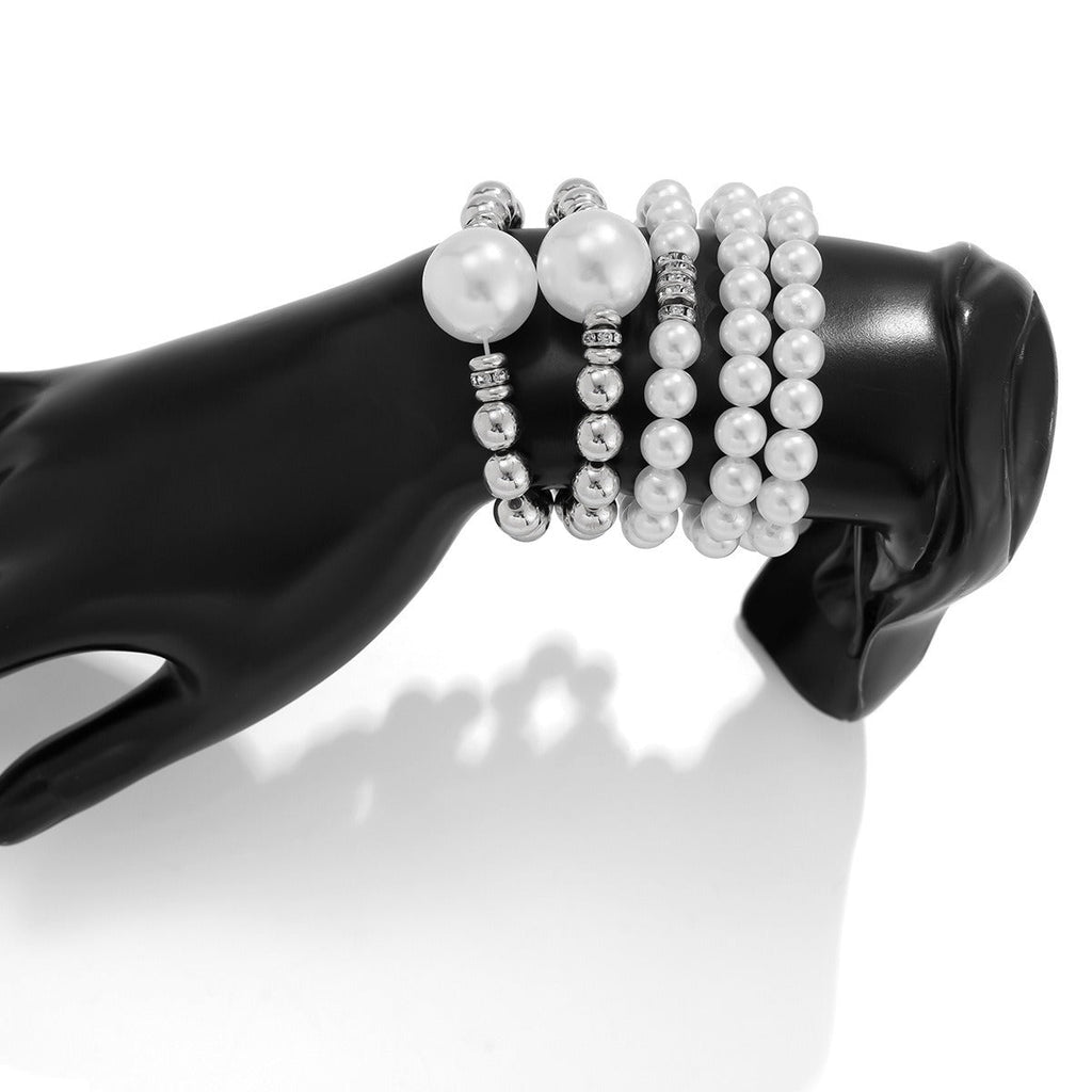 18k gold pearl stacking bracelet Vera Lux