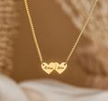Heart-shaped interlocking custom name necklace Vera Lux