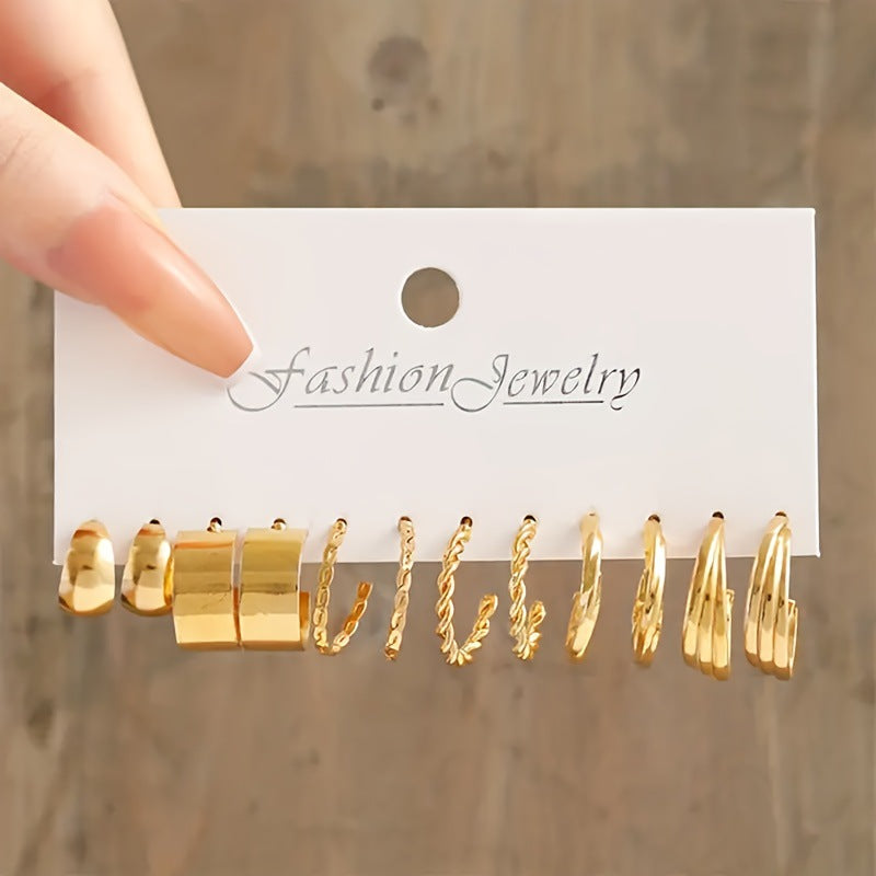 Metal Square Geometry Women's Earrings Suit Vera Lux