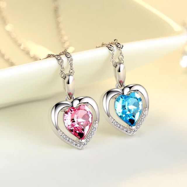 Women's Clavicle Simple Lapis Lazuli Heart Pendant Vera Lux