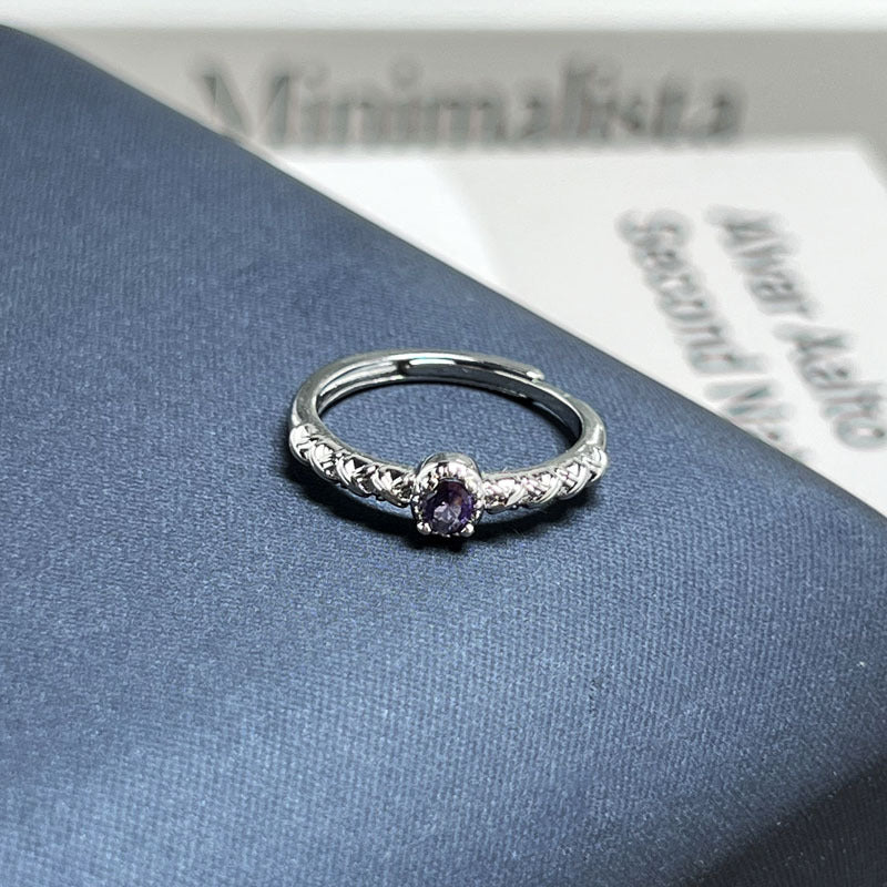 Women Nine Purple Fire Theme Purple Crystal Open Adjustable Ring, Elegant Premium Light Luxury Style Sweet Cool Contrast Design, Unique Niche Fashion Finger Ring For Party Daily Wear Vera Lux