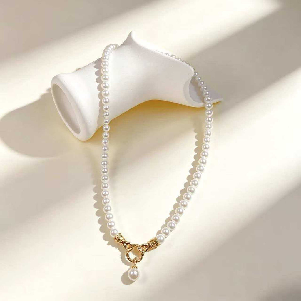 French-style Camellia Pearl Necklace For Women Vera Lux