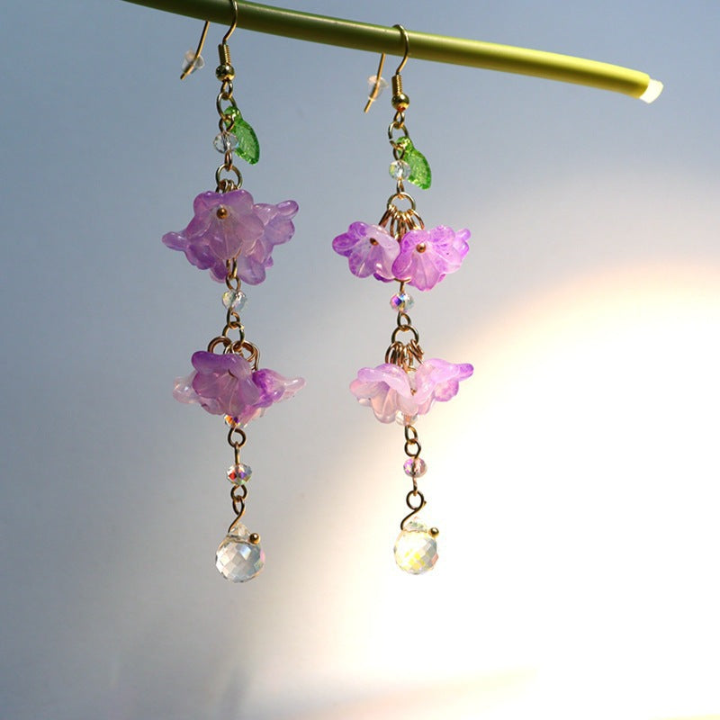 Chinese Advanced Color Creative Plant Pendant Earrings Vera Lux