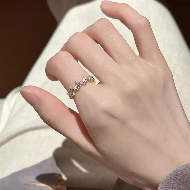Exquisite Enamel Colored Glaze Ring For Women, 3D Butterfly, Versatile & Fashionable, S925 Silver-Plated, Adjustable Opening, Index Finger Ring Vera Lux