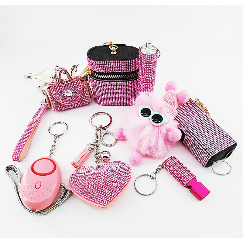 8-piece Heart-shaped Keychain Charm Set In Red Packaging Vera Lux