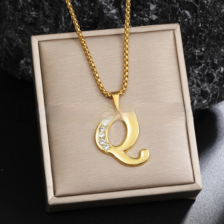 26 Diamond-Encrusted English Alphabet Necklaces Vera Lux