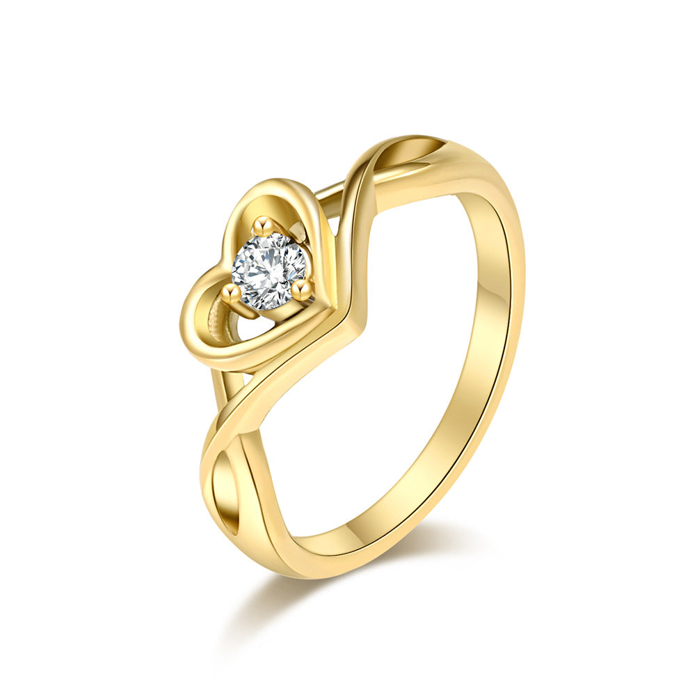 INS Fashion Women's Heart-shaped Clip-in Cast Ring Vera Lux