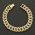 Full Diamond Cuban Chain Bracelet Personalized Street Dance Motorcycle Men Vera Lux