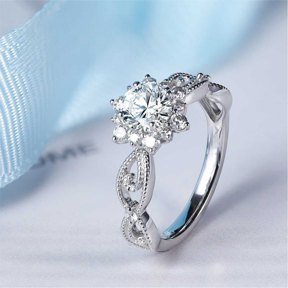 Womens Copper Ring With Round Zircon Inlay Vera Lux