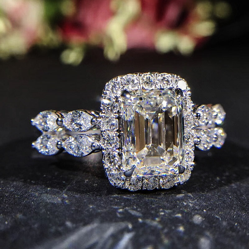 Princess Cut Simulated Diamond Ring For Women, Fancy Shape Engagement  Wedding Ring Vera Lux
