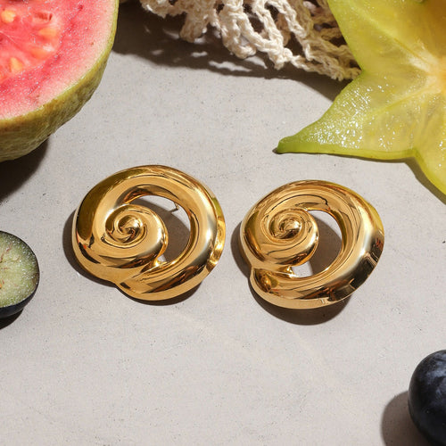 18K gold hollow thread design classic and fashionable earrings Vera Lux