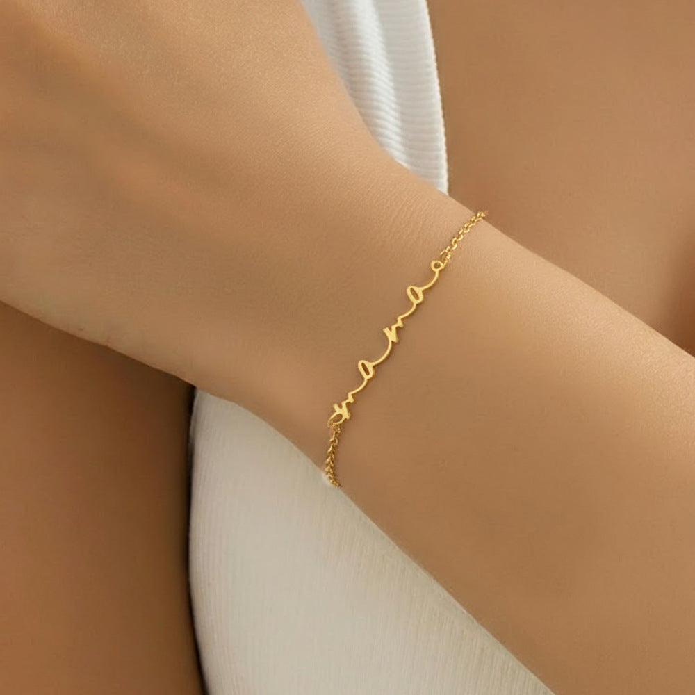 Letter Pendant Bracelet Sophisticated And Versatile Jewelry Vera Lux